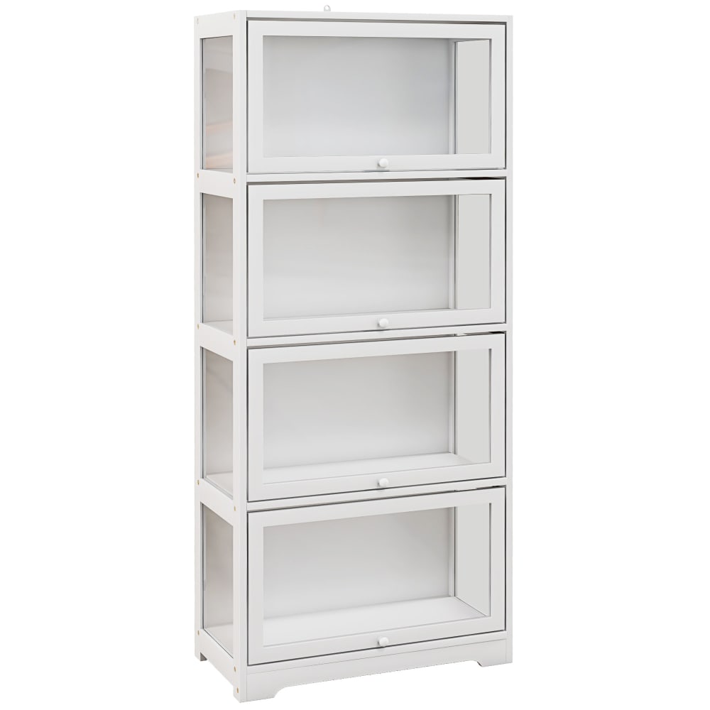 Buffet vitrine HOMCOM blanc 139 cm avec 4 compartiments vitrés