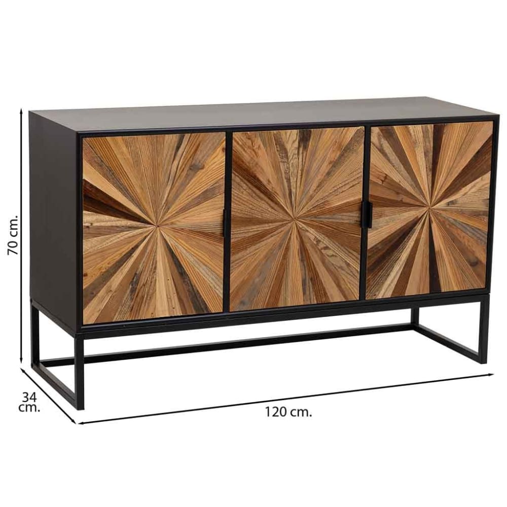Buffet WANDERLUST DECO vu de profil avec ses 34 cm de profondeur