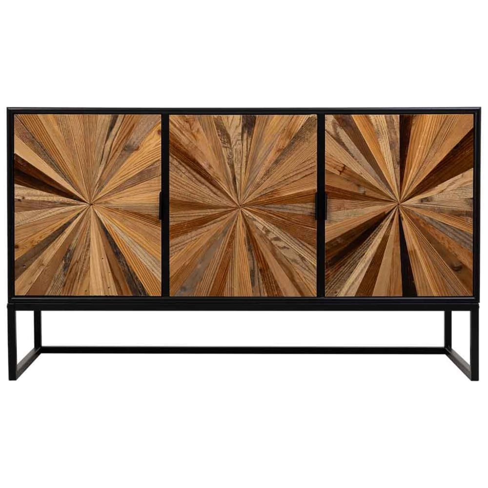 Détail de la façade en bois du buffet WANDERLUST DECO