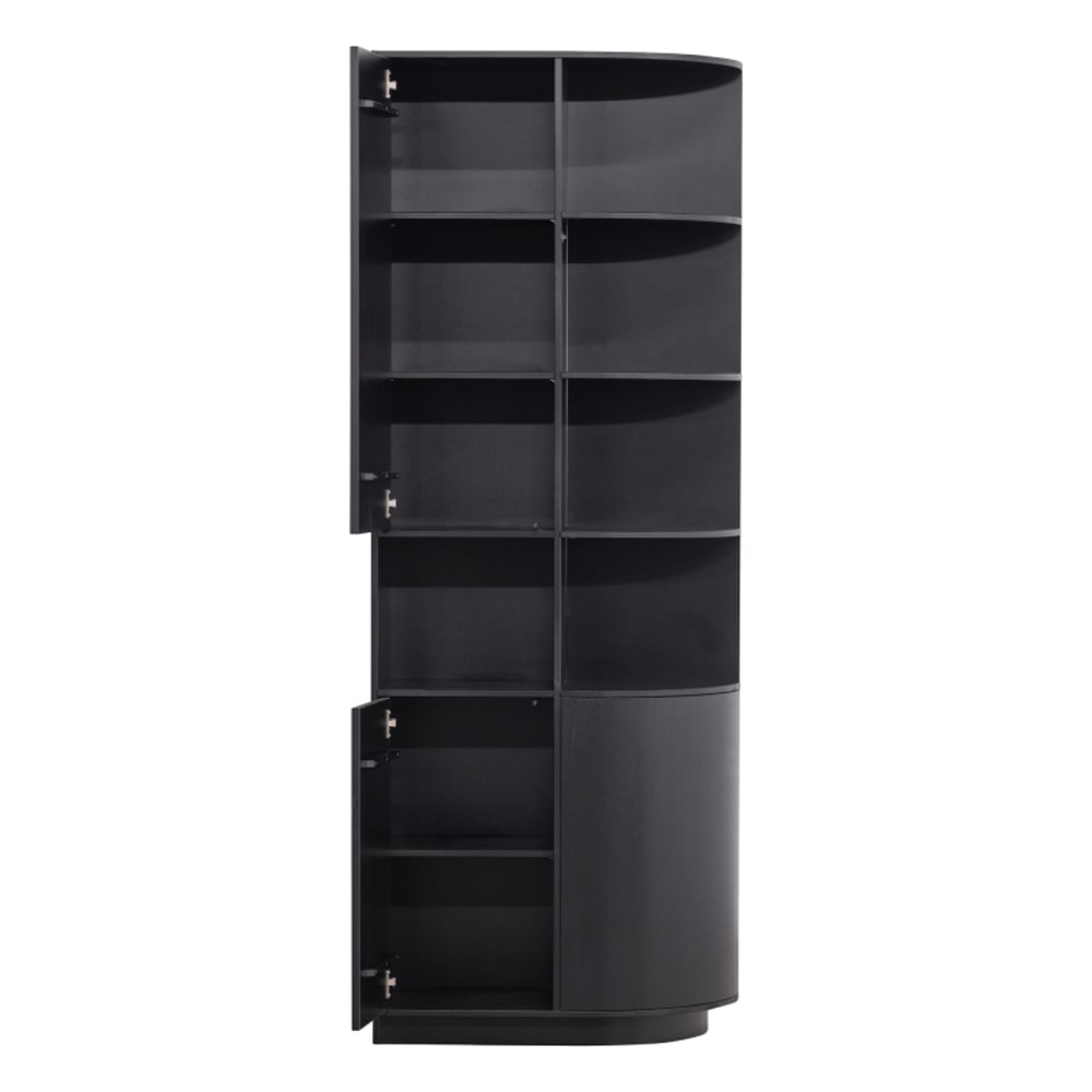 Buffet haut arrondi en pin noir certifié FSC 78 cm - BUCK