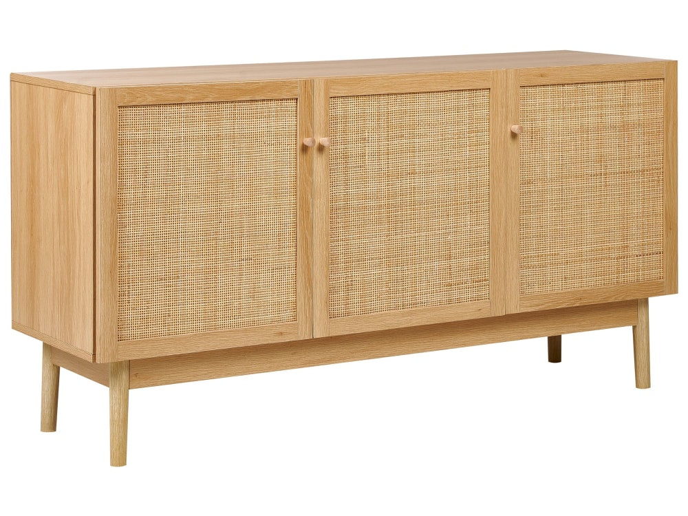 Buffet bahut NIVO en pin marron clair 135 cm avec 3 portes