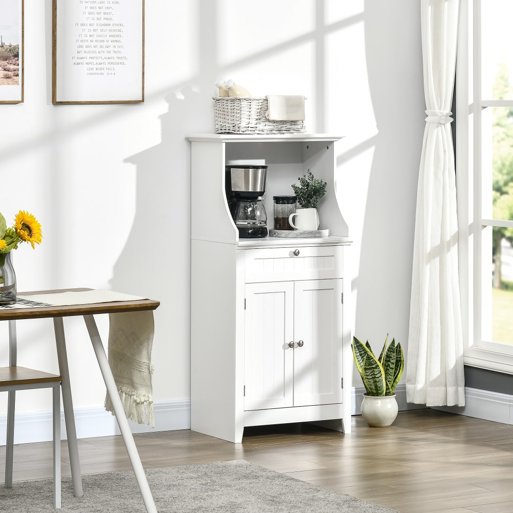 Détail de la niche micro-ondes du buffet HOMCOM