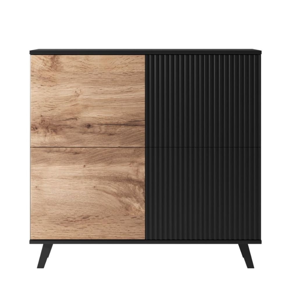 Détail du décor chêne wotan du buffet PUMP