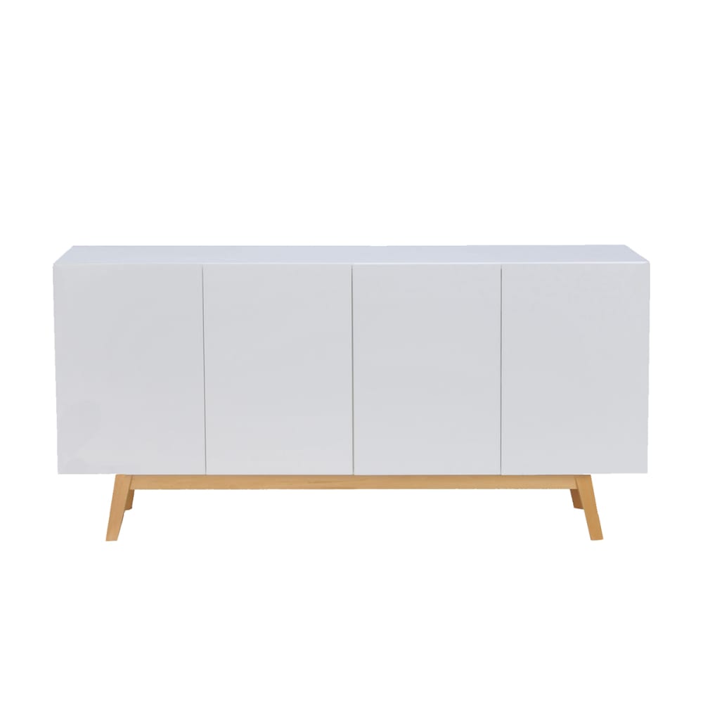 Buffet bahut HOME blanc mat 160 cm avec 4 portes et 2 tiroirs