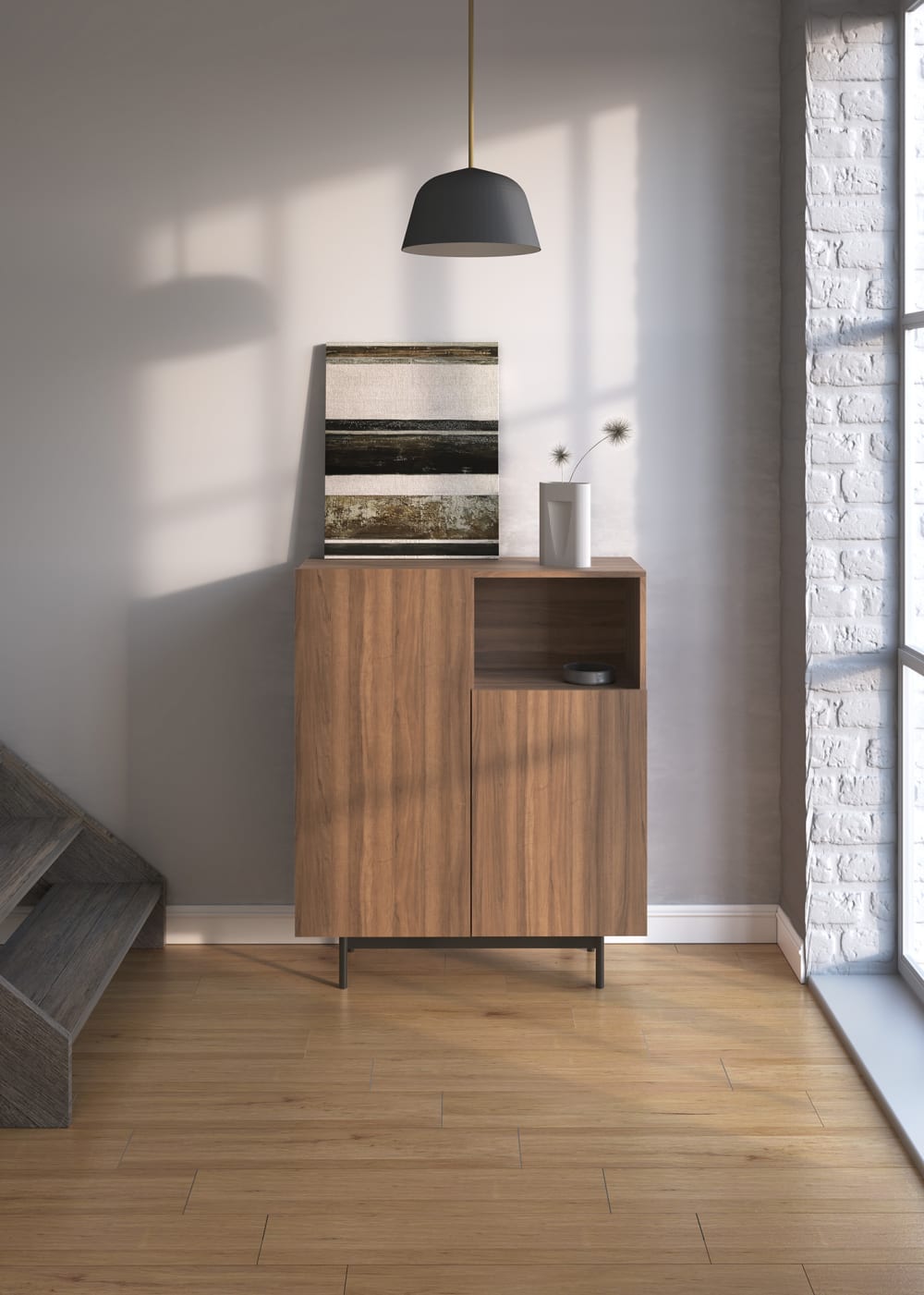 Buffet HERDASA vu de trois quarts dans une entrée