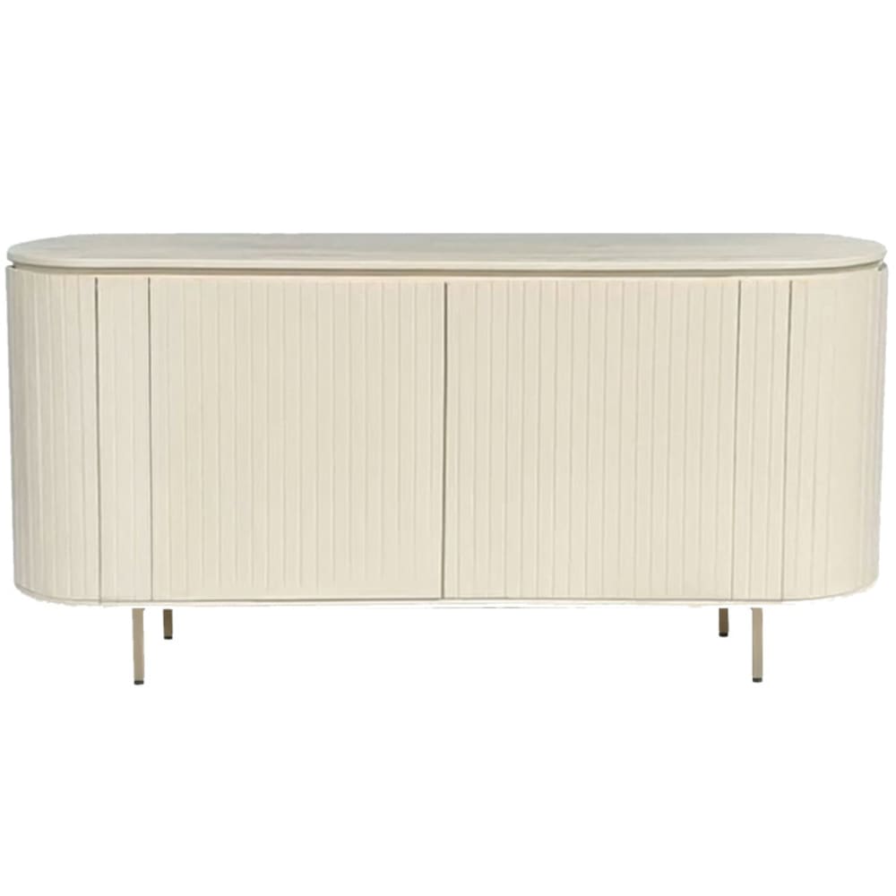 Buffet MOLOO en manguier massif patiné ivoire 170 cm