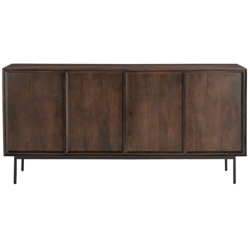 Buffet enfilade QUARTO 180 cm en manguier massif teinté noyer