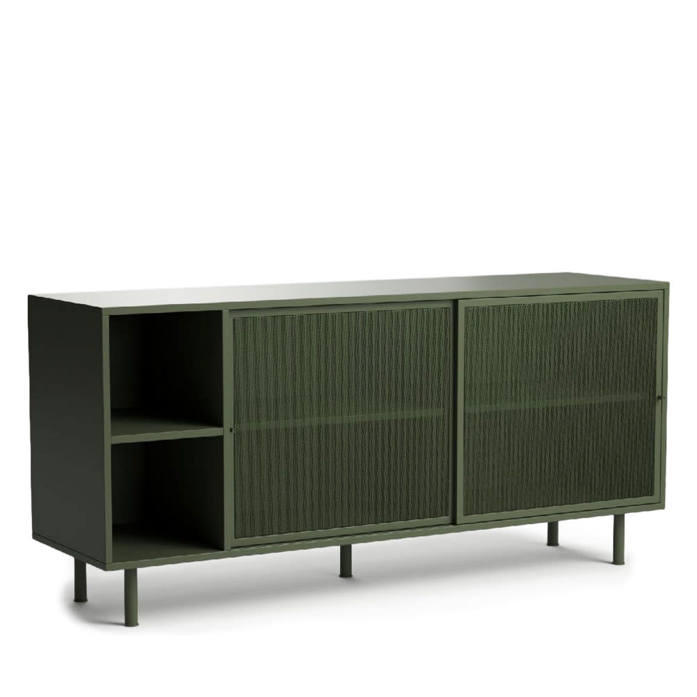 Buffet KISO avec portes coulissantes ouvertes