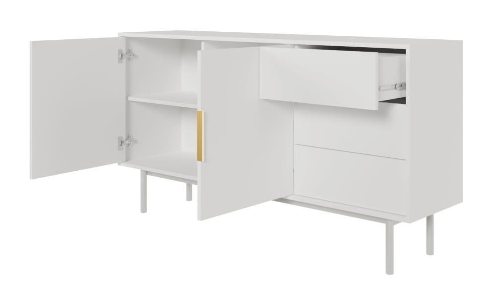 Buffet VIVIARO tiroirs ouverts sur ses rangements