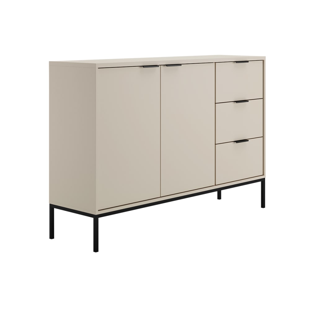Détail de la finition beige cachemire du buffet SEATTLE