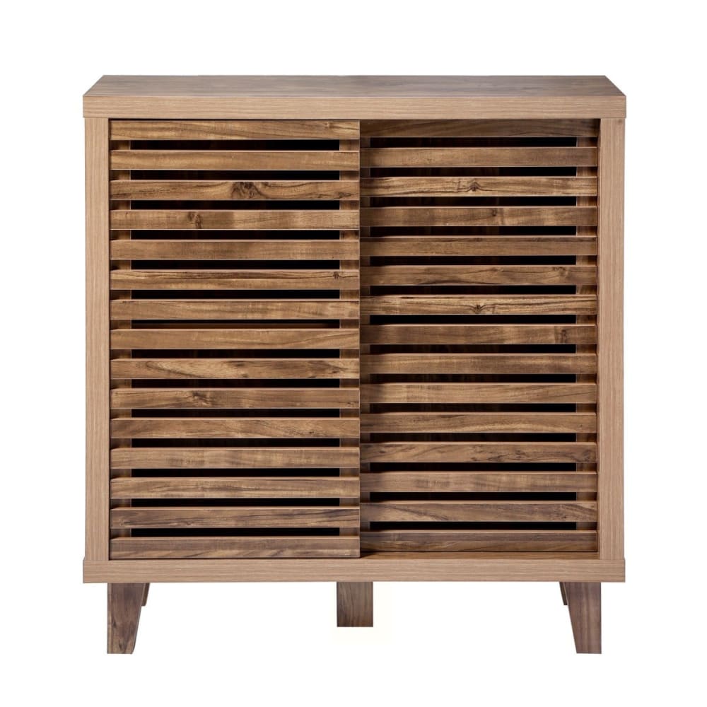 Petit buffet LIAM bois foncé 80 cm à portes coulissantes