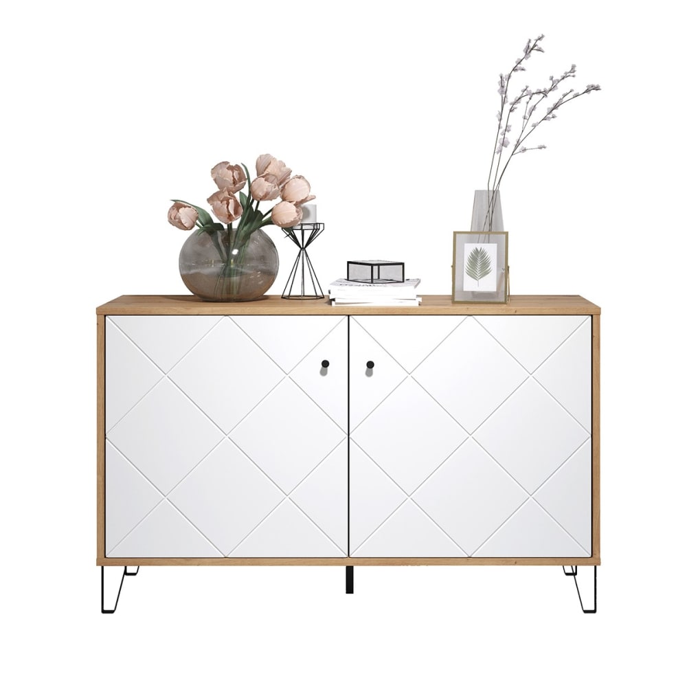 Buffet TOUCHWO portes ouvertes sur les deux étagères