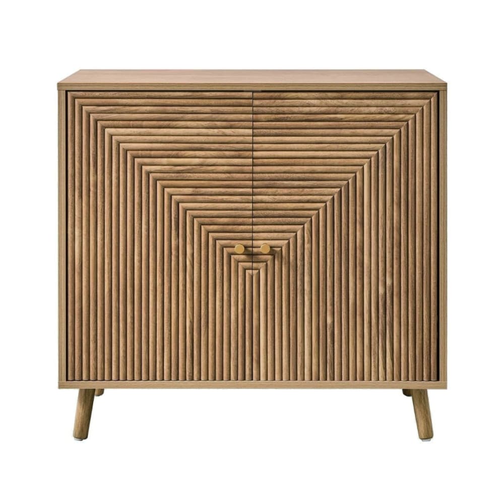 Petit buffet EDEN 80 cm à façade en lames avec boutons dorés