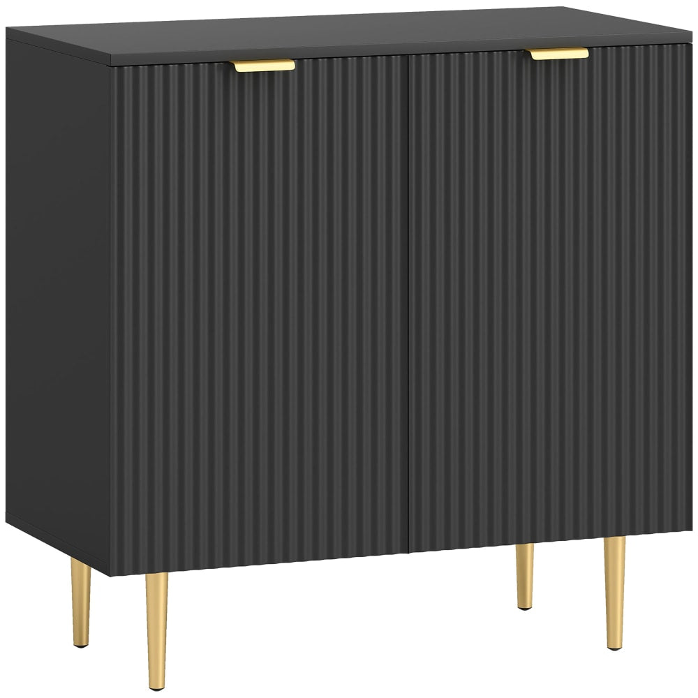 Buffet de cuisine HOMCOM noir cannelé et doré 80 cm