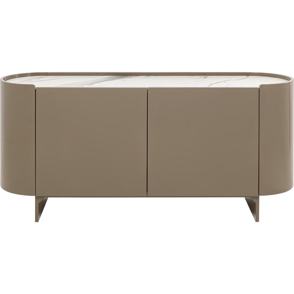 Buffet enfilade ELIANO kaki avec plateau en marbre 160 cm