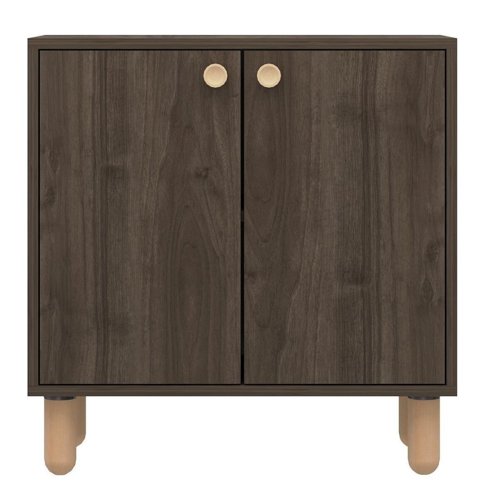 Petit buffet LINA décor noyer 2 portes 72 cm