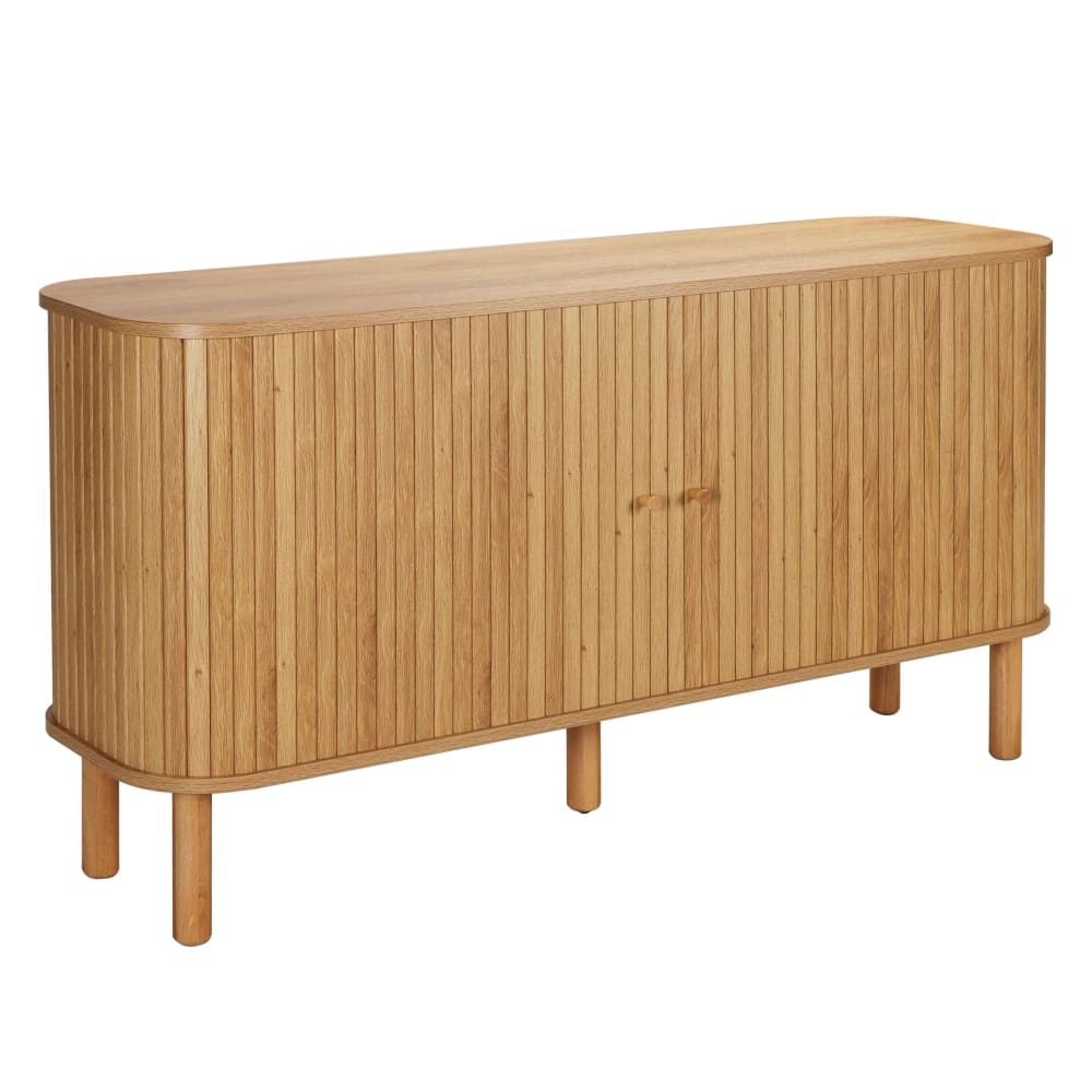 Buffet enfilade TAYLOR bois clair 140 cm avec 2 portes coulissantes