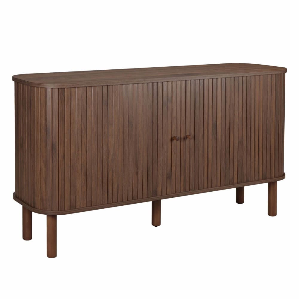 Buffet enfilade TAYLOR bois foncé 140 cm avec 2 portes coulissantes
