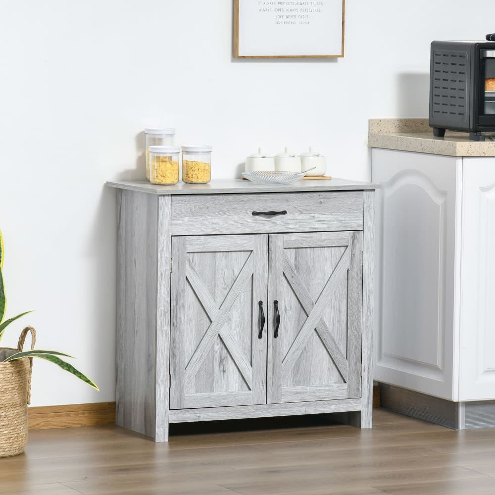 Buffet HOMCOM tiroir ouvert et placard apparent