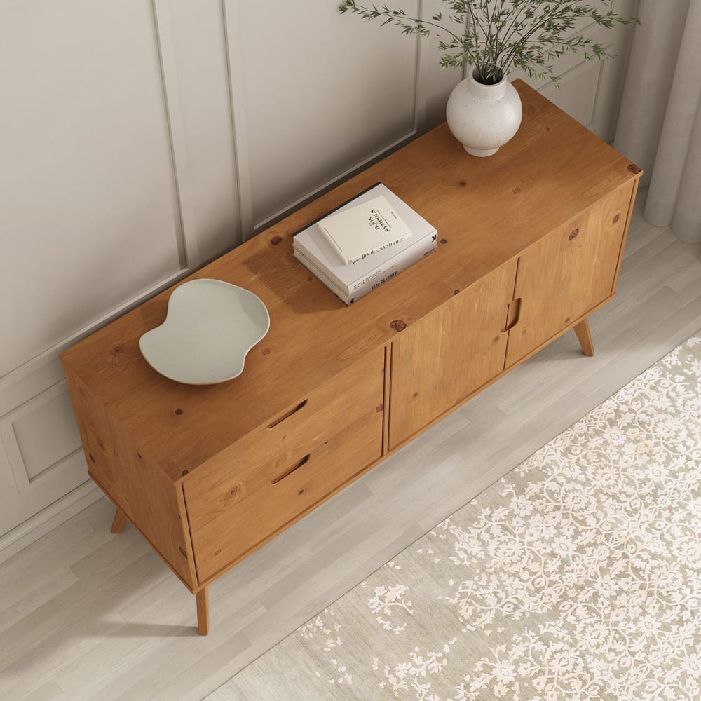 Buffet TIVOLI tiroirs et portes ouverts