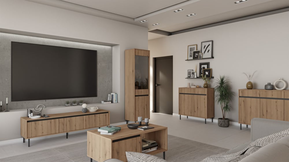 Buffet OSAKA portes et tiroirs ouverts