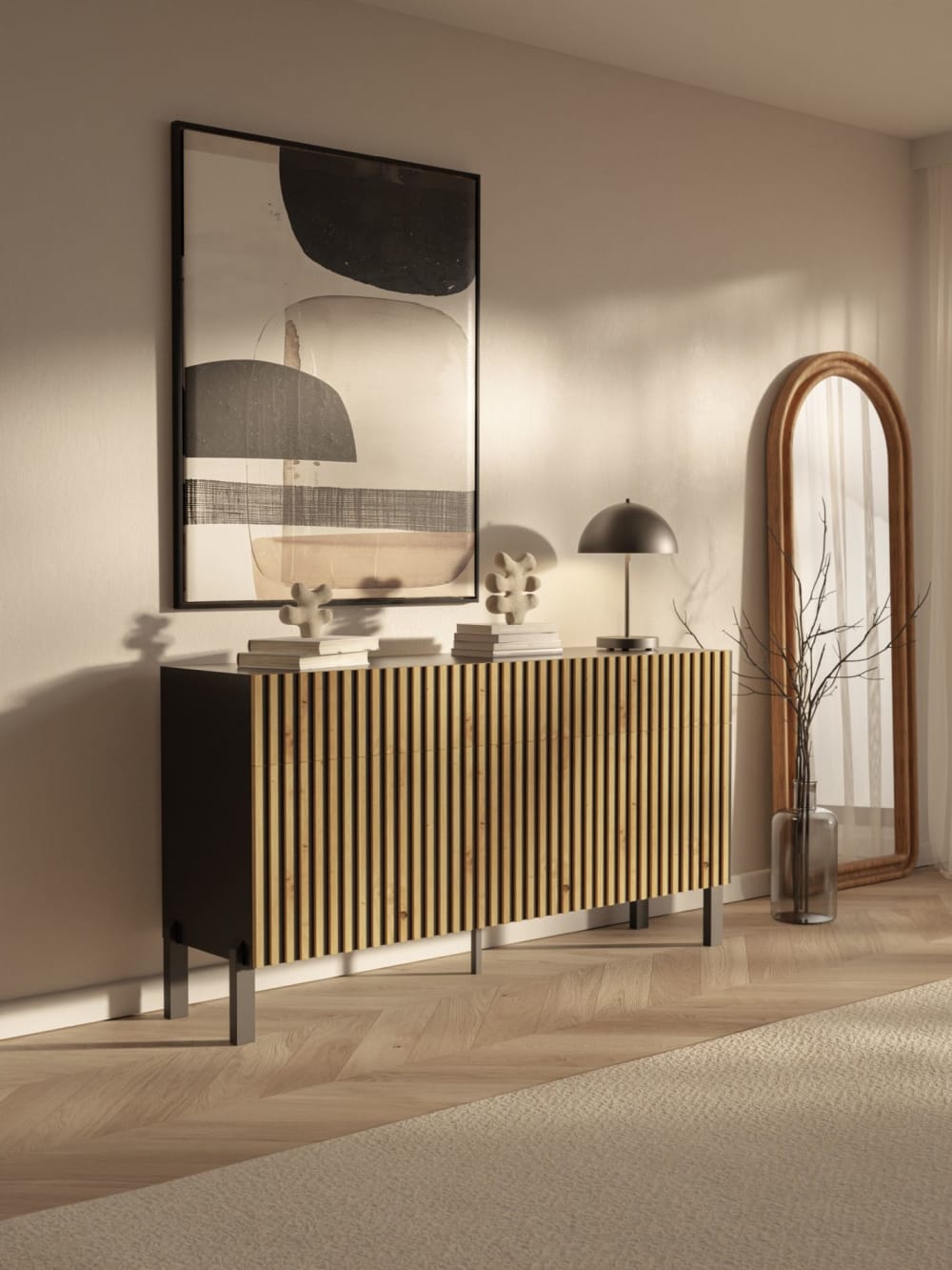 Buffet TELIRE tiroirs ouverts