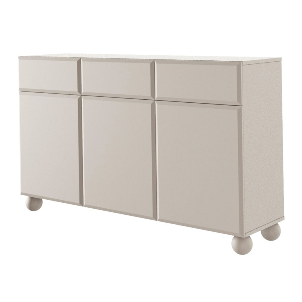Buffet enfilade 3 portes et 3 tiroirs beige sable 150 cm - CHOCOLATED