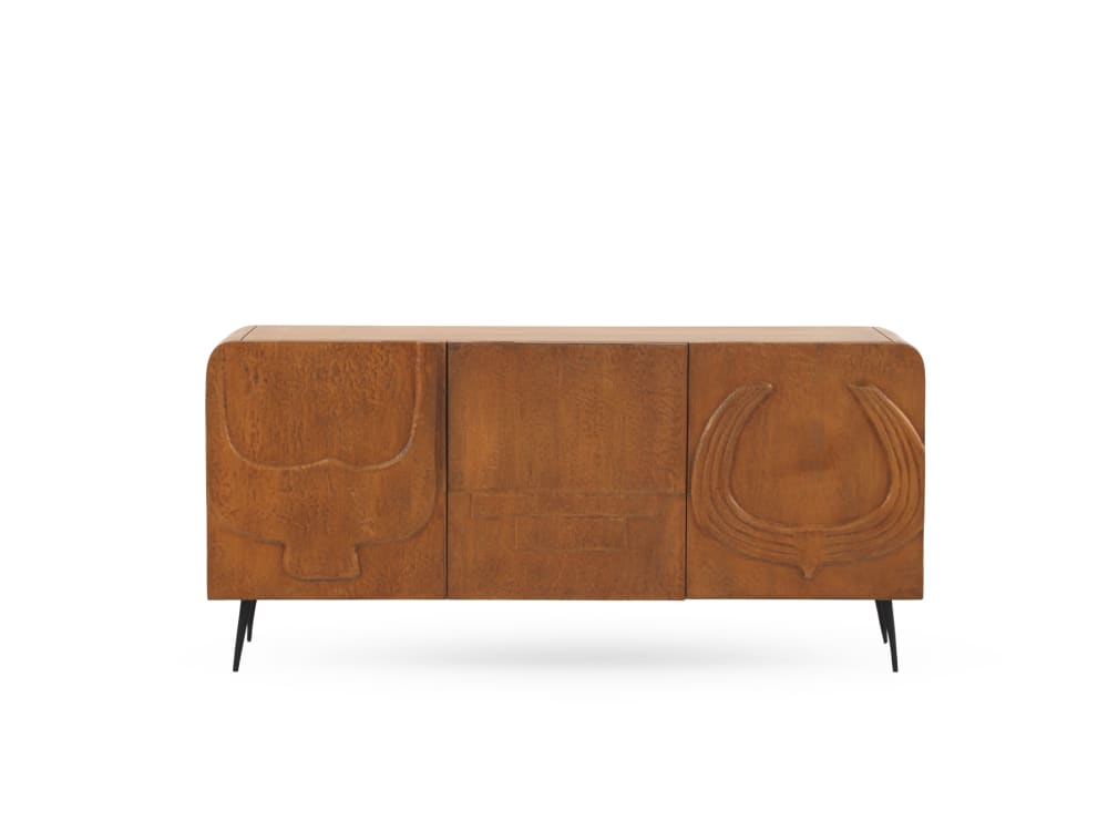 Buffet GEESE HOME 3 portes couleur miel en manguier massif 160 cm