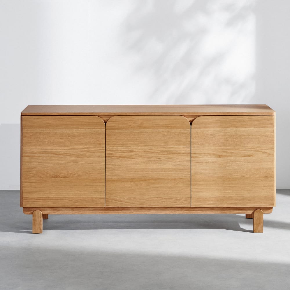 Grand buffet FREHA en bois de chêne 160 cm à 3 portes