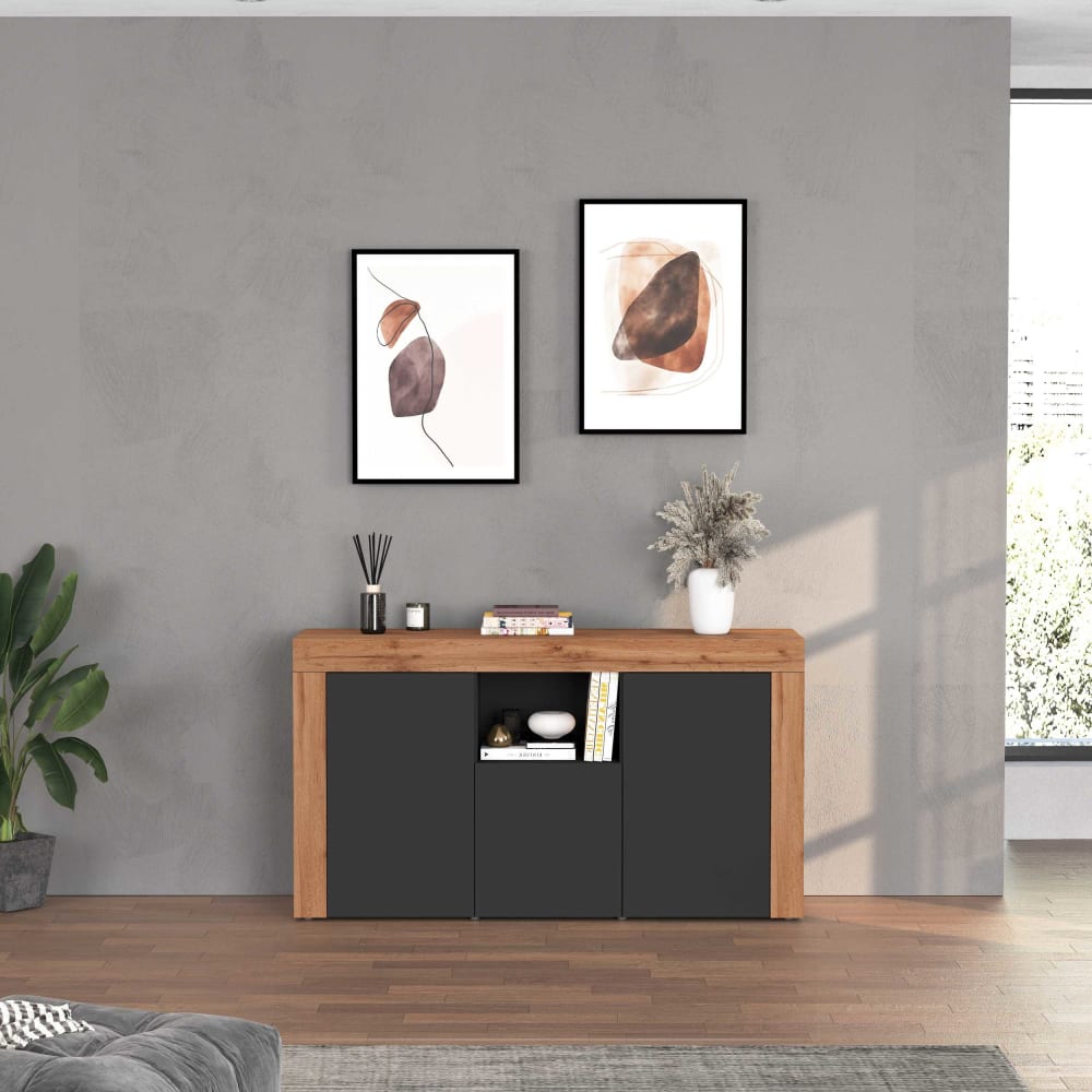 Détail de la finition anthracite du buffet CHRONOS