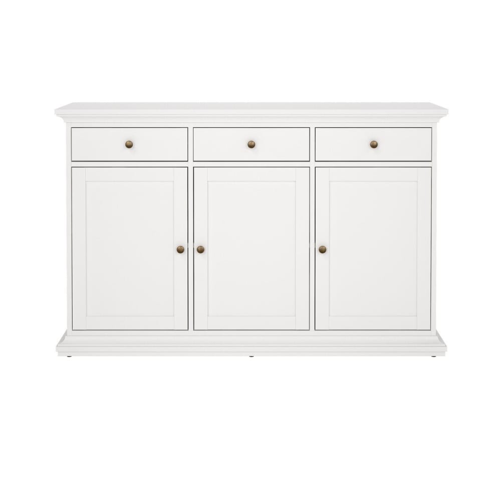 Buffet bahut SOFIA blanc 3 portes et 3 tiroirs 144 cm