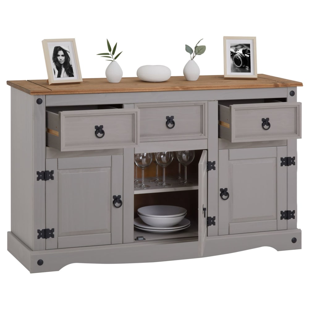 Buffet RAMON tiroirs ouverts sur son rangement