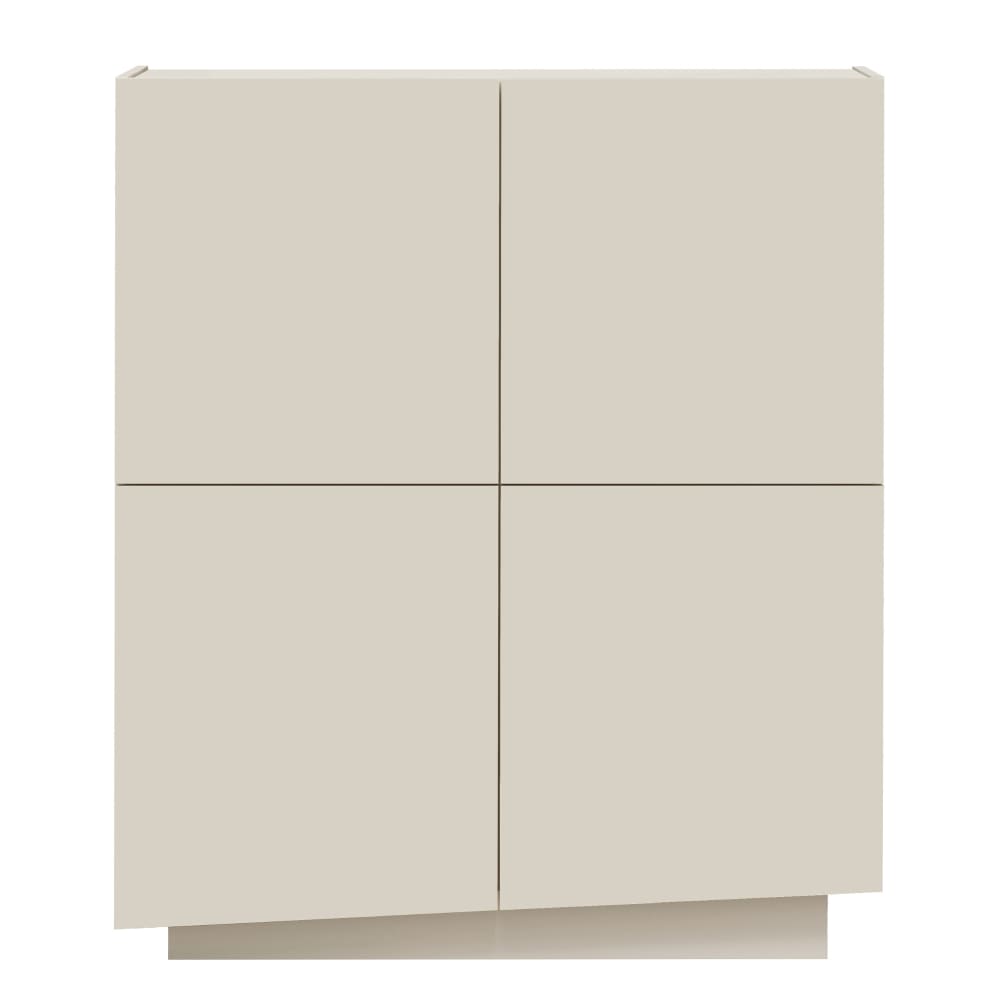 Buffet haut VELA effet bois cachemire 100 cm à 4 portes inclinées