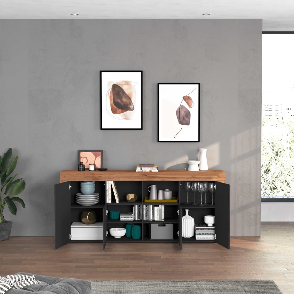 Buffet CHRONOS portes ouvertes sur ses volumes