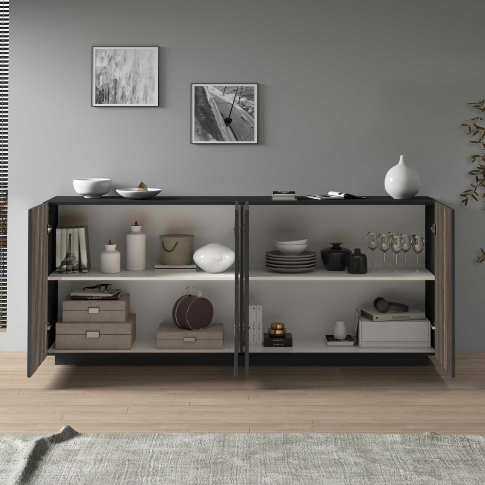 Buffet COSTE portes ouvertes sur les volumes de rangement