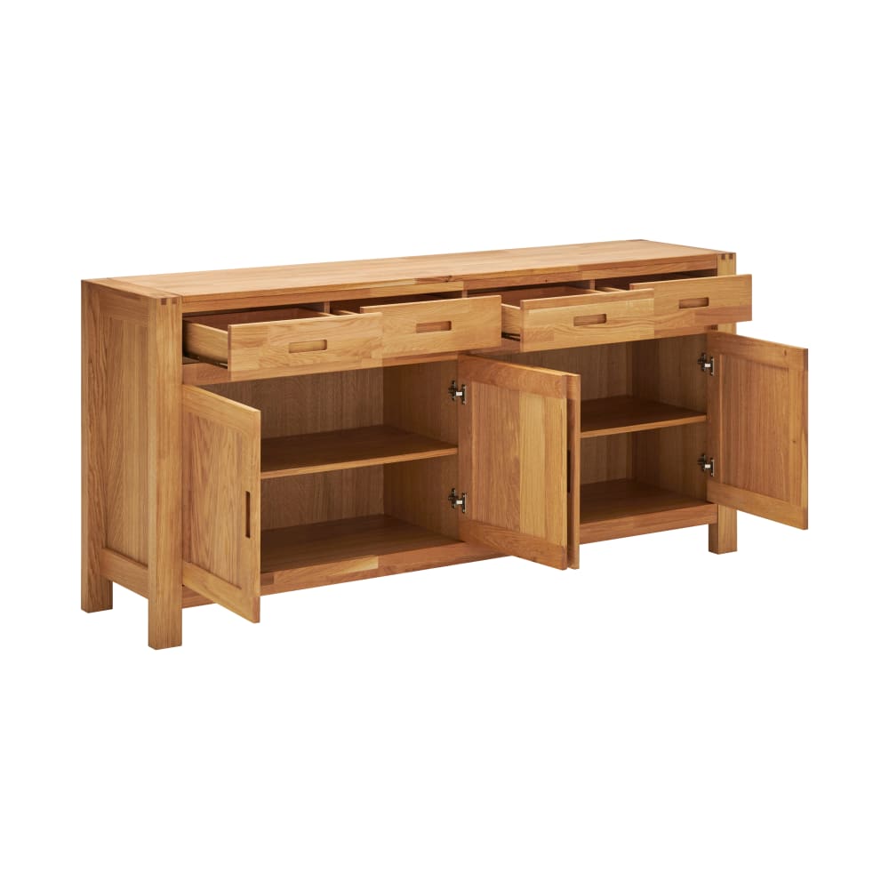 Buffet LUMINESCENCE portes ouvertes sur les volumes de rangement