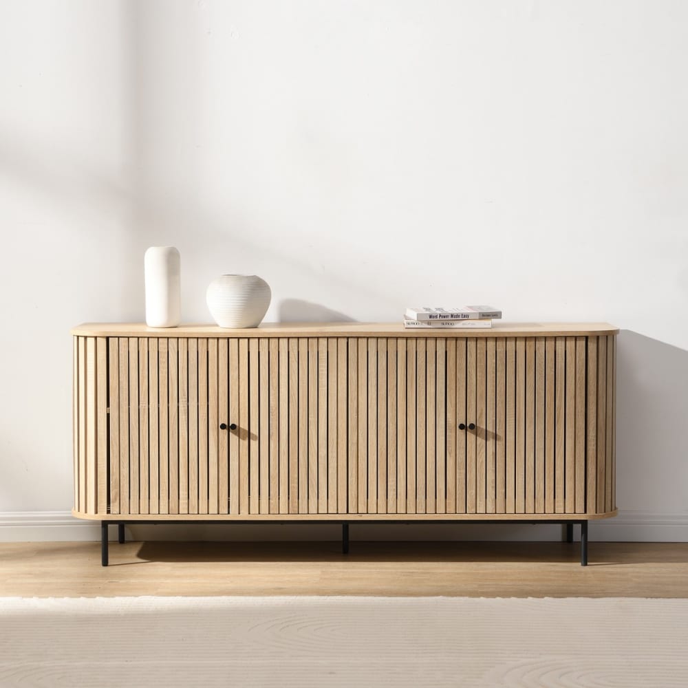 Buffet SOLNA portes ouvertes sur les deux tablettes