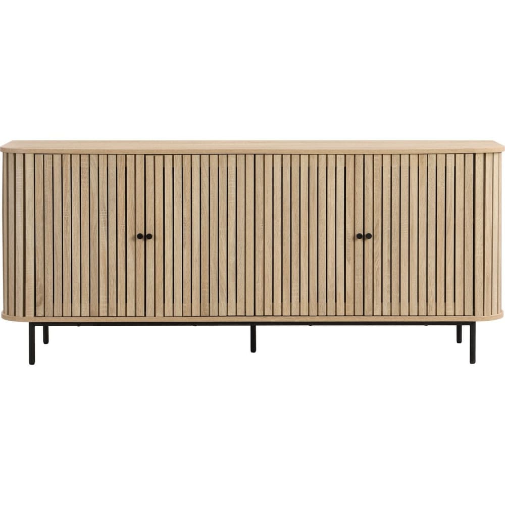 Grand buffet SOLNA effet chêne 168 cm avec 4 portes