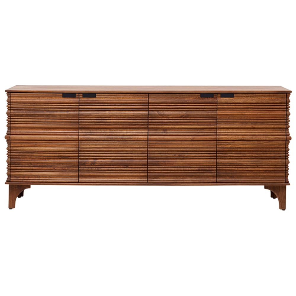 Grand buffet SANTOS 4 portes en manguier massif sculpté 200 cm
