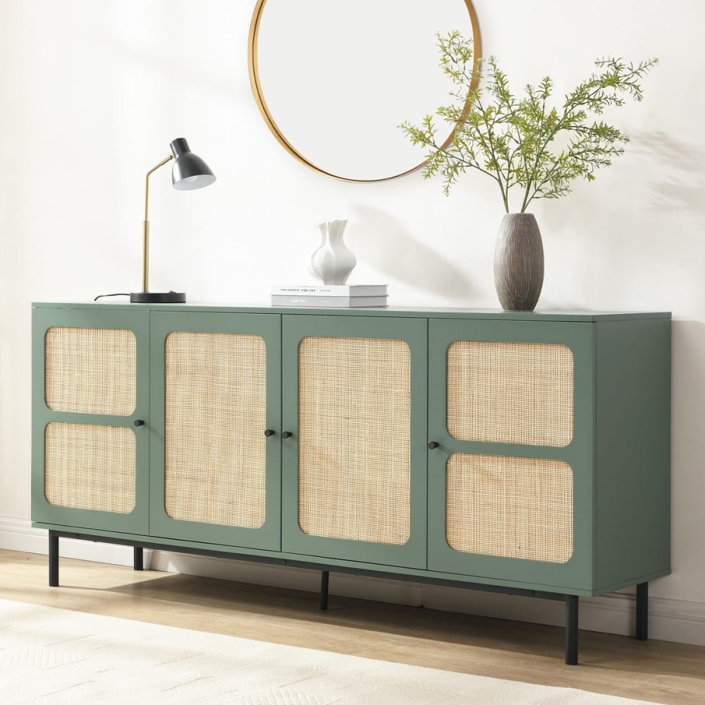 Buffet LUMA portes ouvertes sur les tablettes intérieures