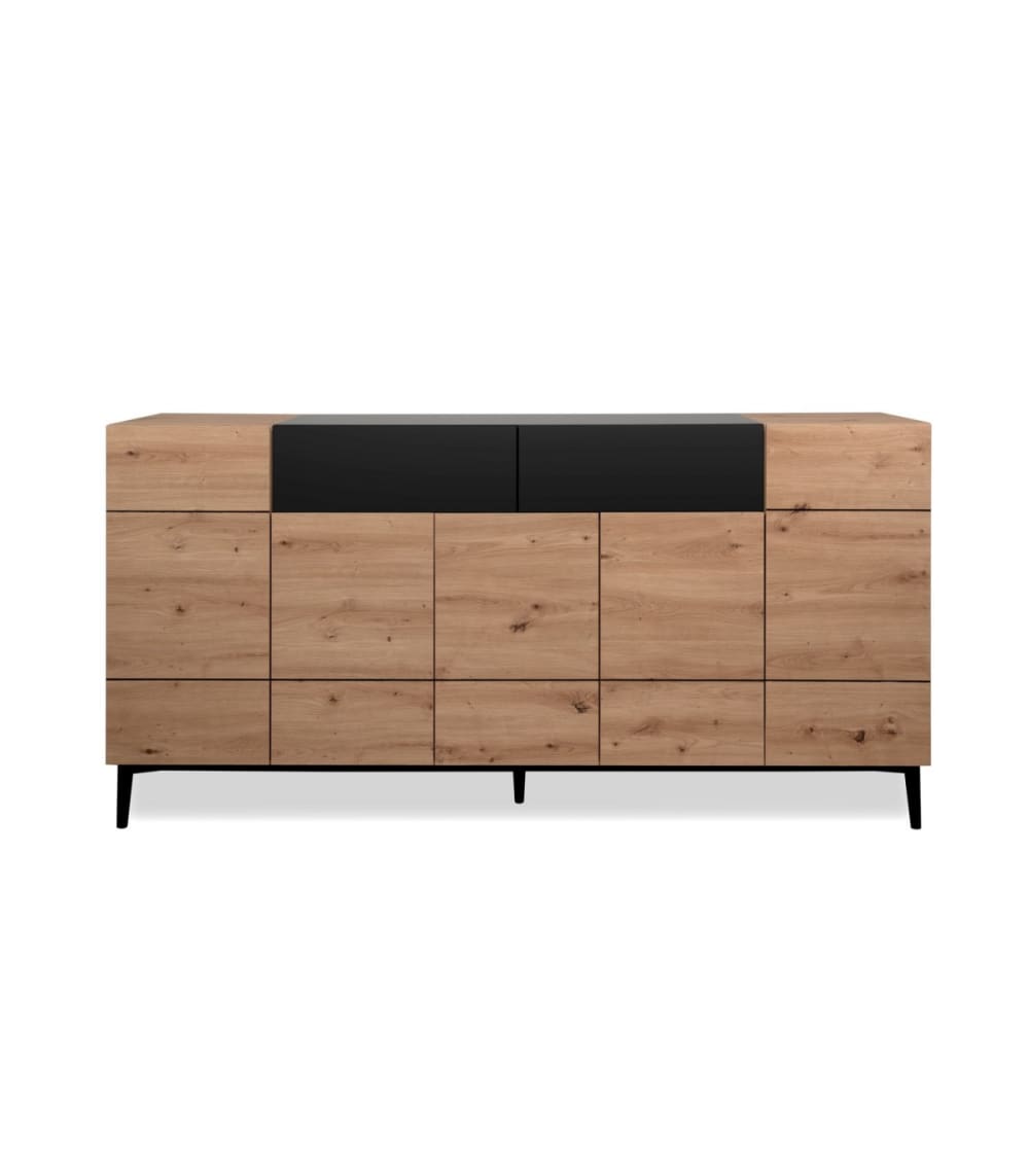 Grand buffet industriel NOLA 5 portes et 2 tiroirs 180 cm