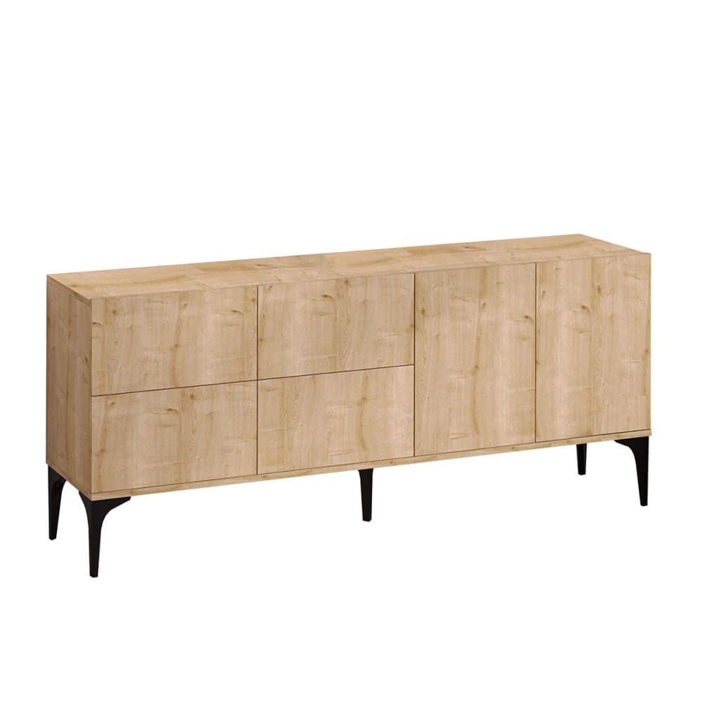 Grand buffet LAIKA 6 portes décor chêne saphir 180 cm