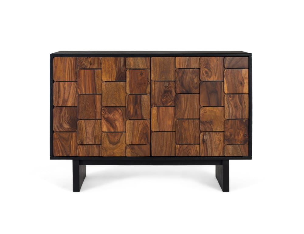 Buffet bahut GINER Y COLOMER en manguier wengé et sheesham noyer 108 cm