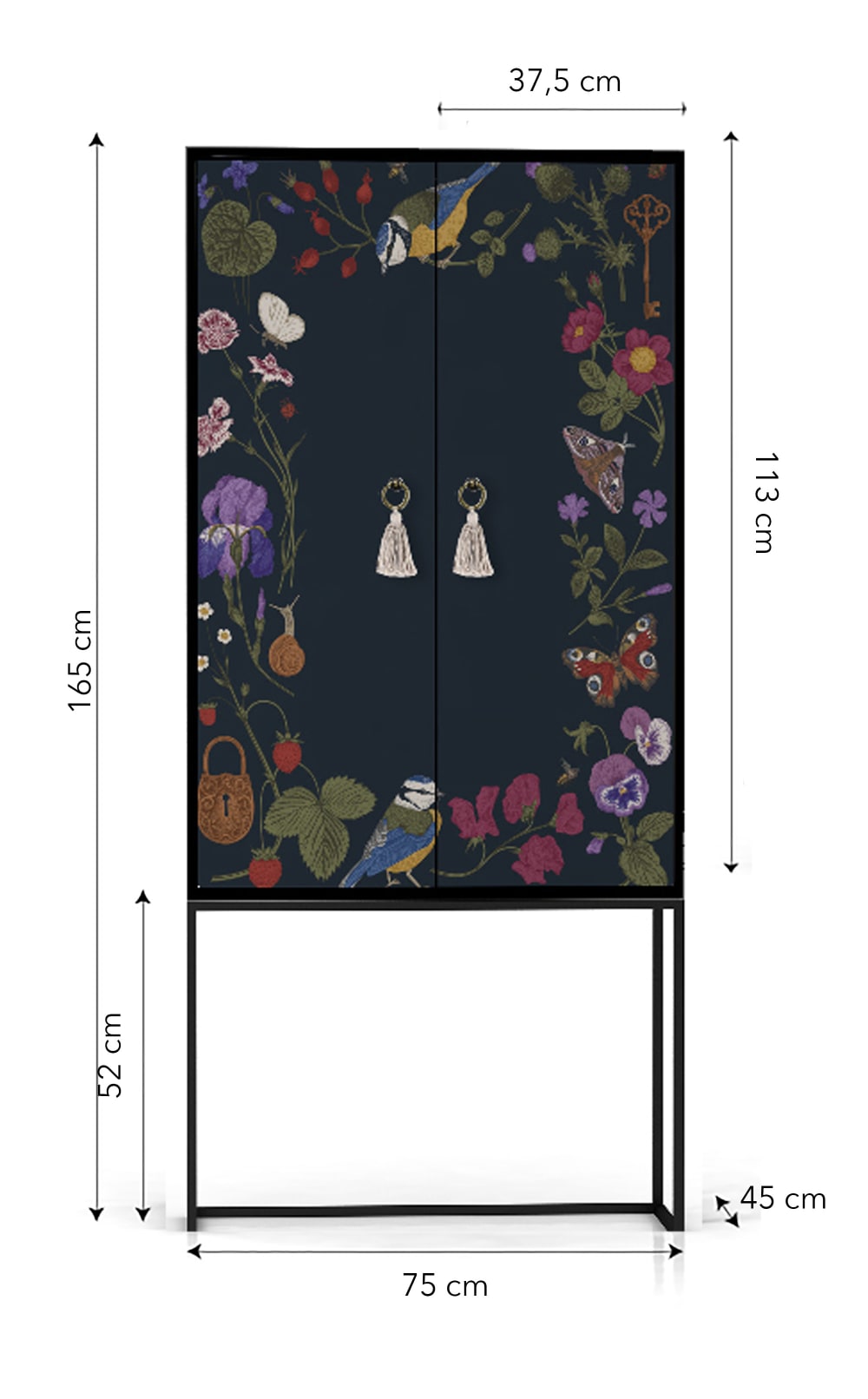Buffet VERA portes ouvertes sur le rangement
