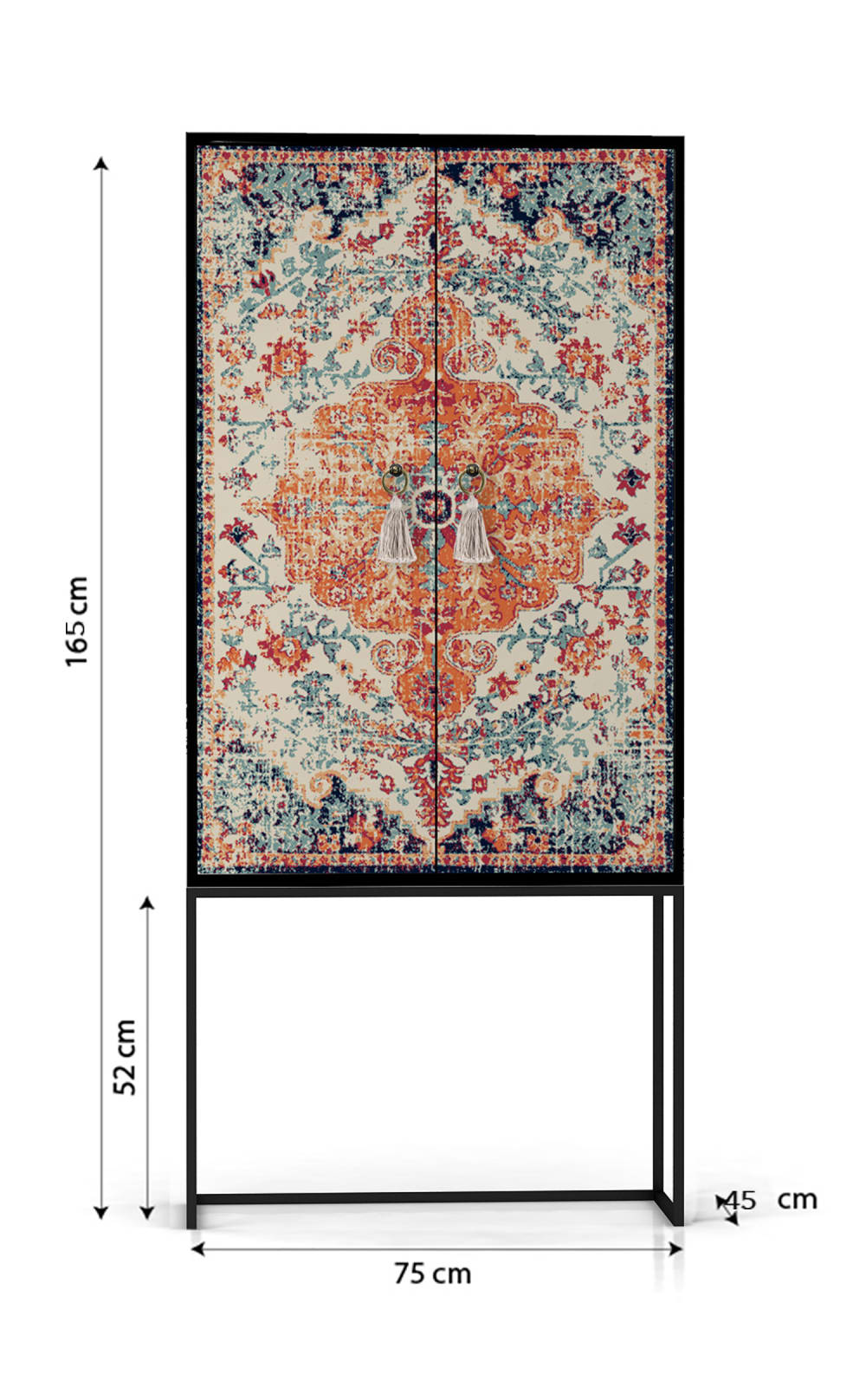 Buffet VINTAGE RUG vu de trois quarts portes fermées