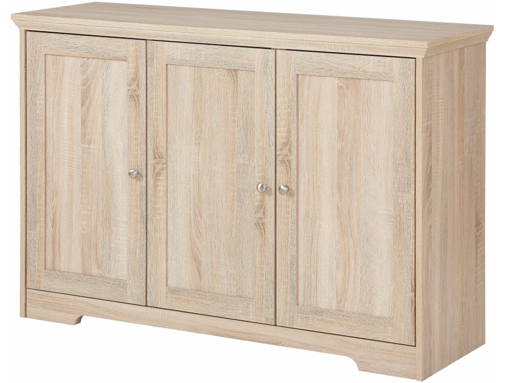 Buffet bahut NANNA effet chêne 118 cm avec 3 portes