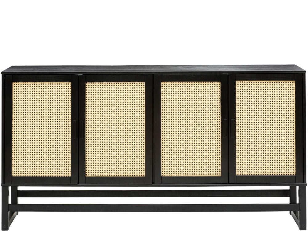 Buffet JOLENE portes ouvertes sur ses volumes de rangement