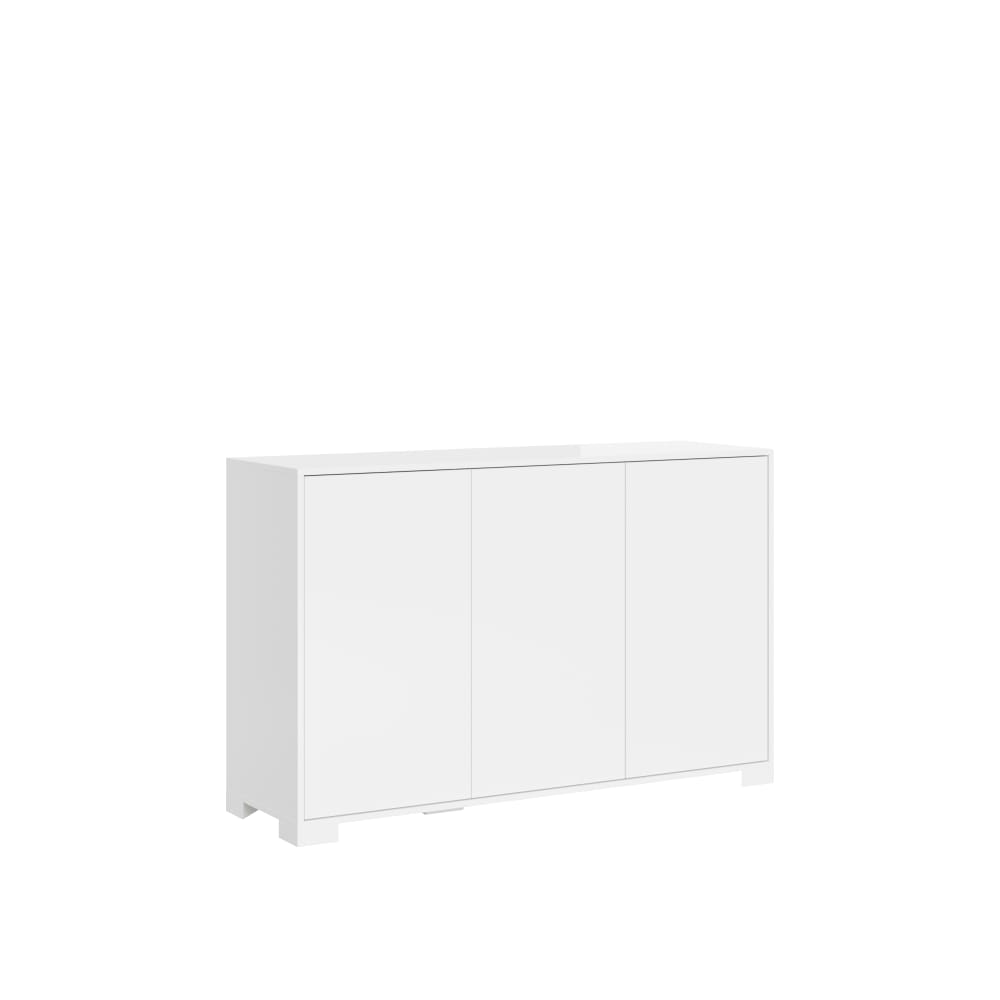 Buffet bas LUMINA blanc brillant 130 cm avec 3 portes