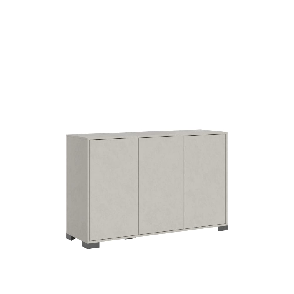 Buffet bas LUMINA effet bois cachemire 130 cm avec 3 portes