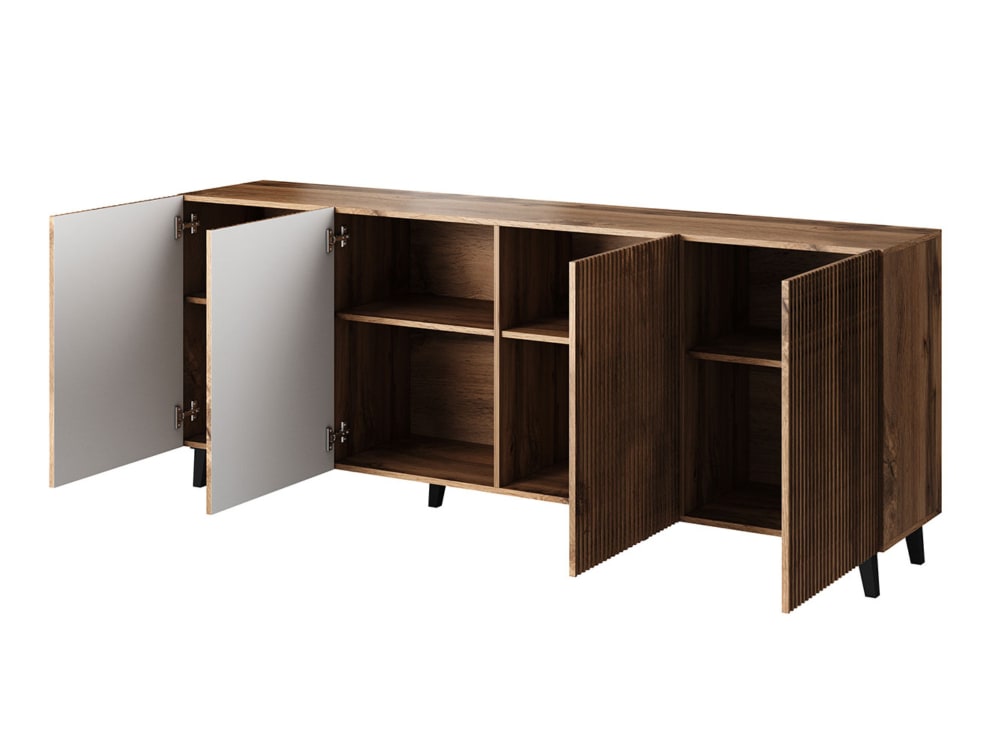 Buffet COME portes ouvertes sur ses huit compartiments